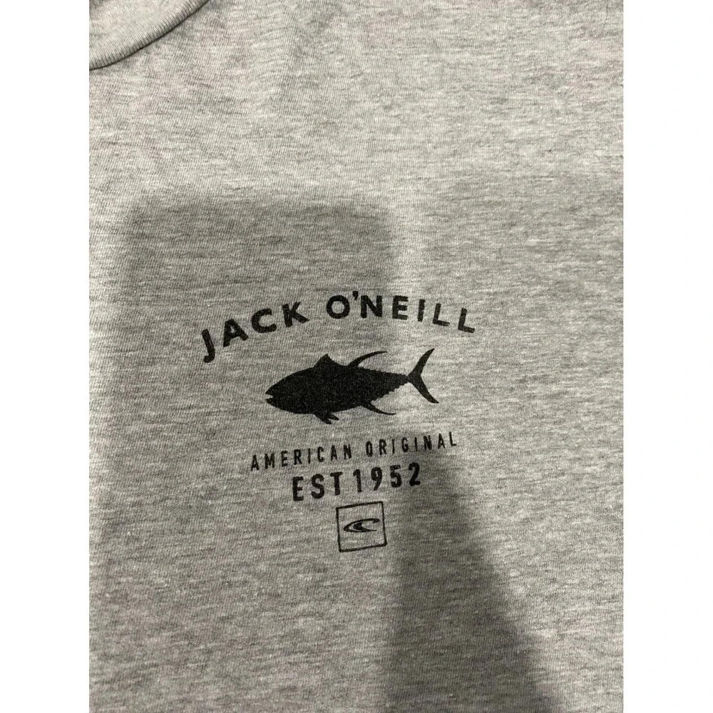 Jack O'Neill Mens 3XL Gray Dropping Lines Tuna Fishing Graphic T-Shirt Heather